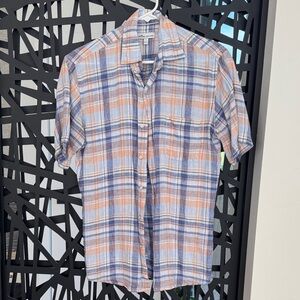 Peter Millar Casual Plaid Shirt - Blue and Orange
